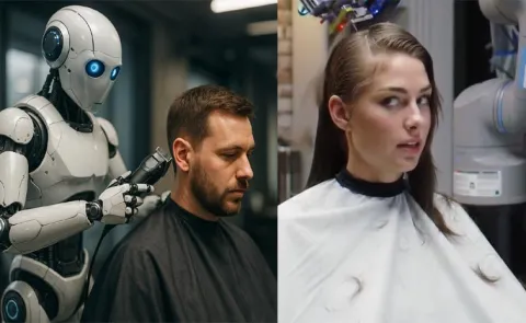 Man Made robot to cut hair Style Video Viral