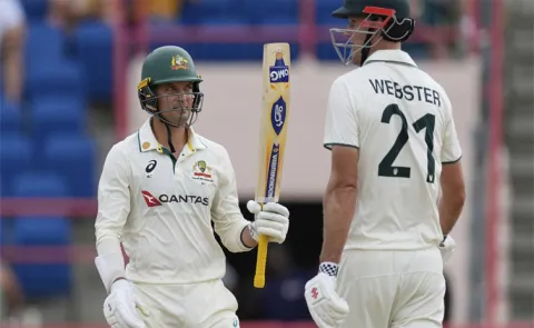 Alex Carey, Webster salvage first day for Australia as top-order woes continue