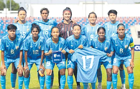 A thrilling clash between India and Thailand womens football teams today