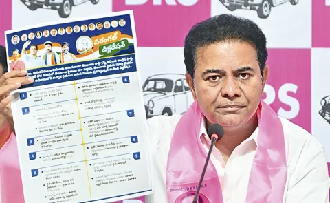 Telangana: KTR accepts Revanth Reddy challenge for public debate on farmer welfare