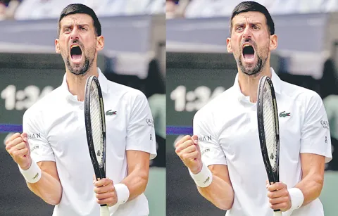 Novak Djokovic in the quarterfinals of the Wimbledon tournament7