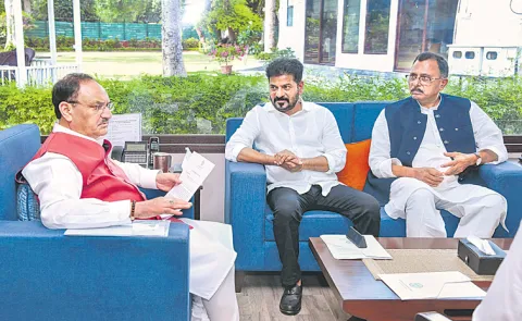 CM Revanth Reddy requests JP Nadda on urea supply2