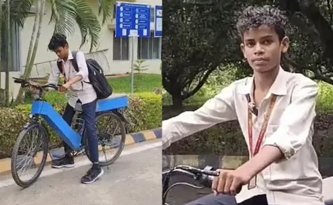 Vizianagaram student Rajapu Siddu builds e cycle to ride to college6