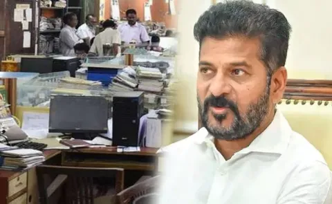 Jagtial Govt Employee Attendence With CM Revanth Reddy Photo