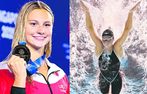 McIntosh wins third gold medal at World Swimming Championship8