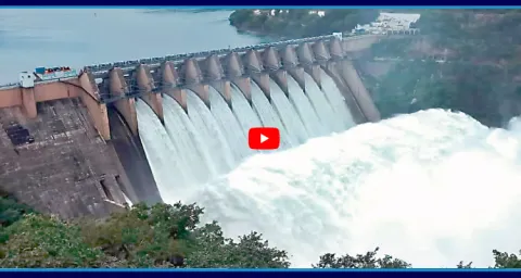 Heavy Flood Water At Srisailam Reservoir 2