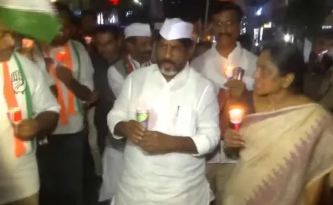 Deputy CM Of TG Mallu In Candle Rally Khammam District