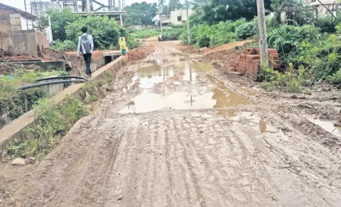 Rains Damage Roads in Nizamabad, Kamareddy