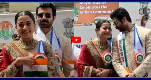 Vijay Deverakonda And Rashmika Represents India At New Yorks India Day Parade 4