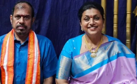 Ex minister RK Roja special wishes for hubby Selvamani Wedding Anniversary14