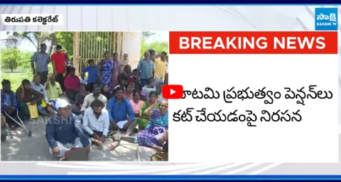 Disabled People Protest Against Pensions Cut in Tirupati 1