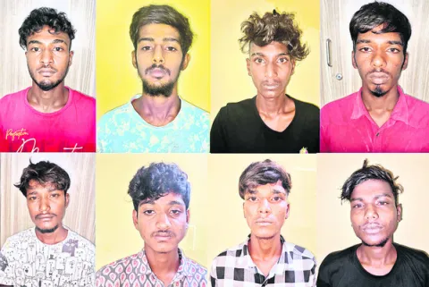 చోరీ కేసులో  ఎనిమిది మంది అరెస్ట్‌ 
