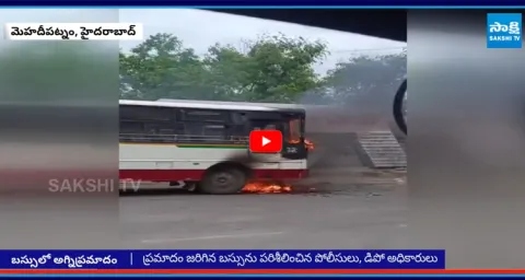 Massive Fire Breaks Out in RTC Bus at Mehdipatnam  1