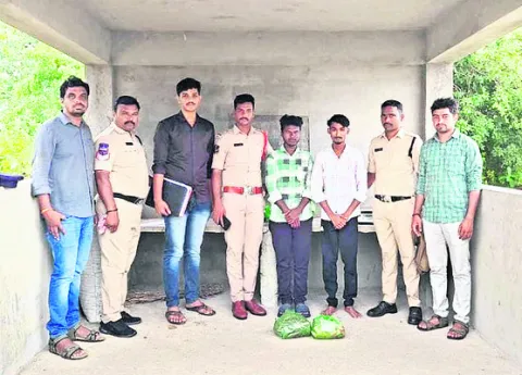 గంజాయి విక్రయిస్తున్న ఇద్దరి అరెస్ట్‌