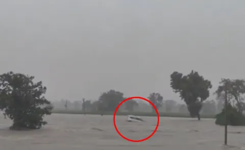 Medak District: Car Washed Away In Flood In Haveli Ghanpur