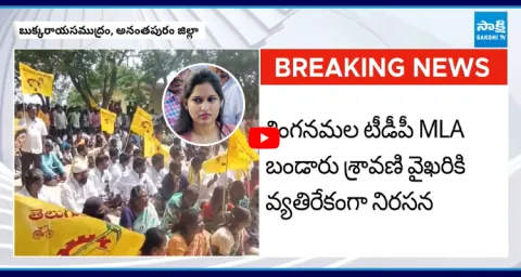 TDP Leaders Protest Against MLA Bandaru Sravani 1
