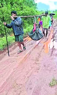 డోలీలో గర్భిణి తరలింపు
