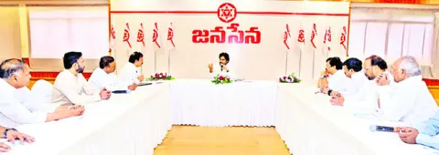 Deputy CM Pawan Kalyan speaking at the meeting