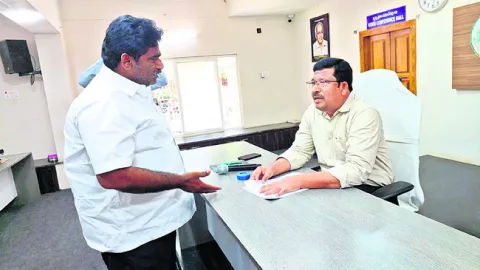 టీడీపీ నేత భూ ఆక్రమణలపై ఆర్డీఓకు ఫిర్యాదు