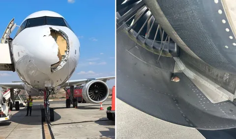 Iberia Airbus A321XLR hit a bird13