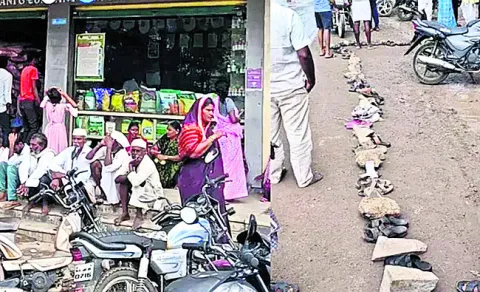 ఎరువుల కోసం రైతన్న బారులు 