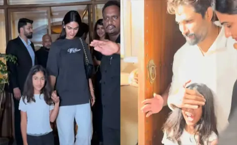 Allu Arjun Closes Daughter Eyes to Avoid Camera Flashes