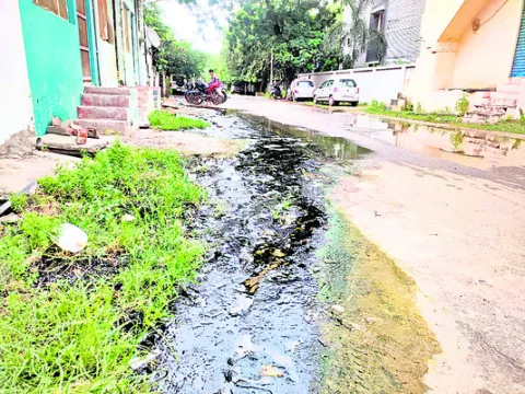 కలెక్టర్‌ ఇంటివైపు మురుగు.. పరుగు