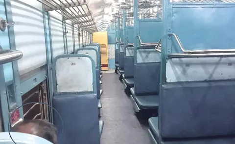  Empty seats seen on the intercity passenger train from Hubli to Tirupati