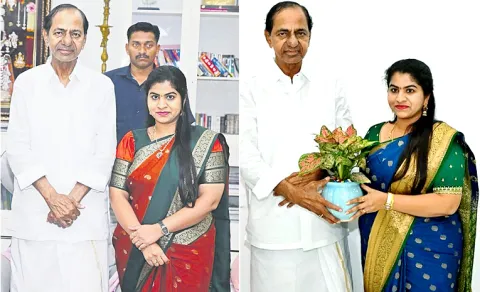 Former Mayor Kavya Meets KCR