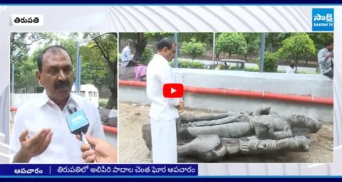 TTD Negligence On Shri Maha Vishnu Statue In Tirumala 1