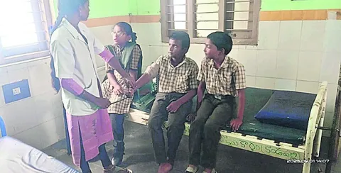 మధ్యాహ్న భోజనం తిని విద్యార్థులకు అస్వస్థత 