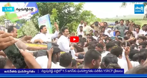 Grand Welcome to YS Jagan in Nallapureddypalli 1