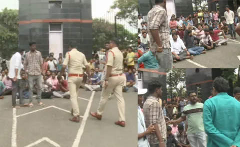 Students Protest At Andhra University