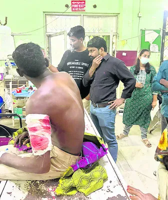 ఎలుగుబంట్ల దాడిలో   రైతులకు గాయాలు