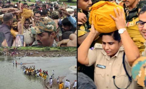 SP Janaki Sharmila Performs Traditional Ritual at Maha Pochamma Jathara