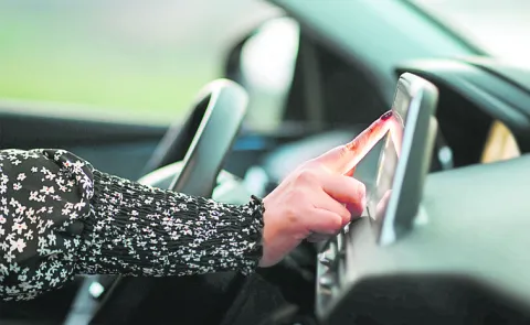 Be careful when using touch screens in the car