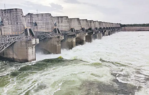 Flood levels have decreased for the Nagarjunasagar project