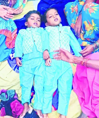 నీటి గుంతలో పడి  అన్నదమ్ములు మృతి 
