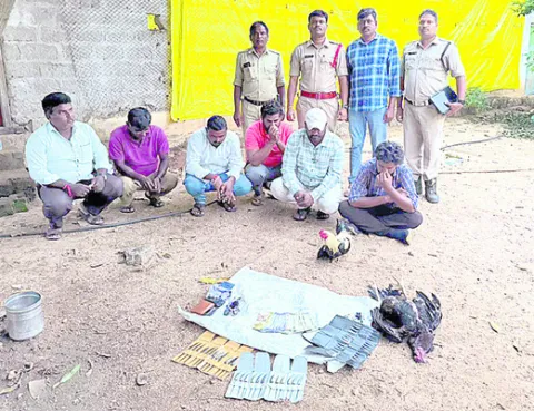కోళ్ల పందెం స్థావరంపై పోలీసుల దాడి