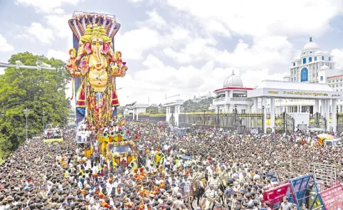 Khairtabad Ganesh Idol Immersion in Hyderabad