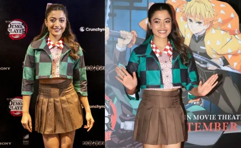 Rashmika Attend Mandanna Demon Slayer Screening Mumbai