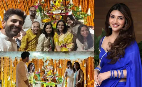 Sreeleela Celebrates Vinayaka Chavithi With Kartik Aaryan Family