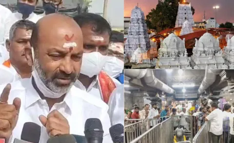Minister Bandi Sanjay Serious On Vemulawada EO Over Darshan Issue