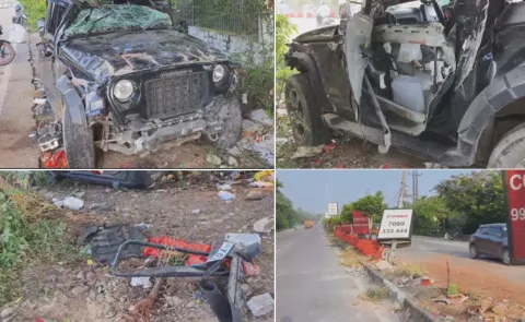 Thar Vehicle Accident At LB Nagar