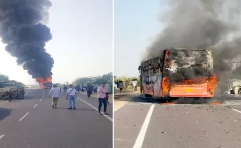tragedy at jaisalmer private bus incident