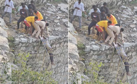 Jogulamba Gadwal: Police Rescue Man Who Fell Into Canal While Fishing