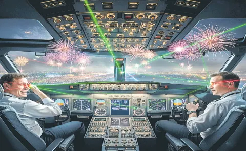 Laser Lights Confusing Pilots: Telangana