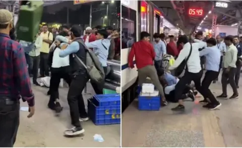 Vande Bharat Staff Caught Fighting With Belts