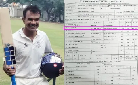 CV Anand Slammed Century Playing For Secunderabad Club Against Tarakarama In Division One Day League Championship