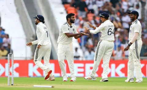 IND VS WI 1ST TEST: BUMRAH BECAME THE JOINT FASTEST TO COMPLETE 50 WICKETS AT HOME BY INDIAN PACERS6